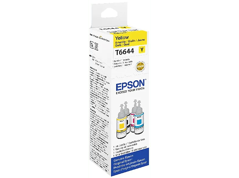 Botella de tinta - Epson T6644 Ecotank, Compatible con ET-2600, 70 ml, Amarillo (imagen 1 de 3)