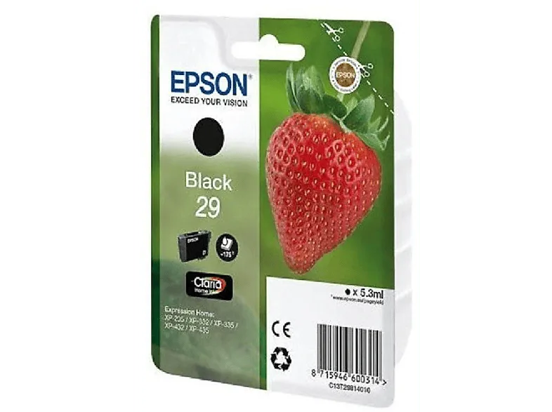 Cartucho de tinta - Epson C13T29814020 FRESA 29 NEGRO BL