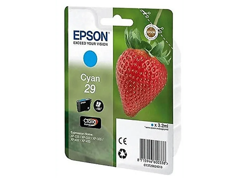 Cartucho de tinta - Epson 29 Cian Para Expression Home XP-235, XP-332, XP-335, XP-432, XP-435