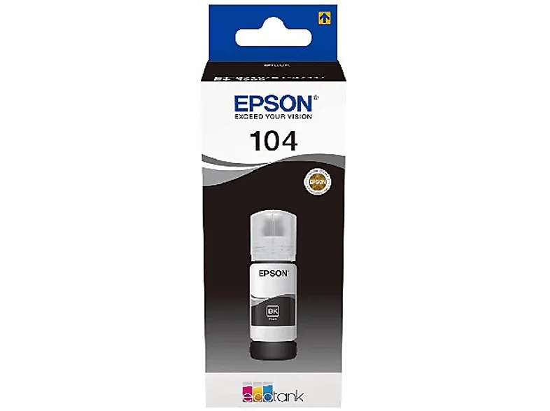 Botella de tinta - Epson 104 EcoTank, Compatible con ET-2865 / ET-2876 ET-1810, 65 ml, Negro – Negro