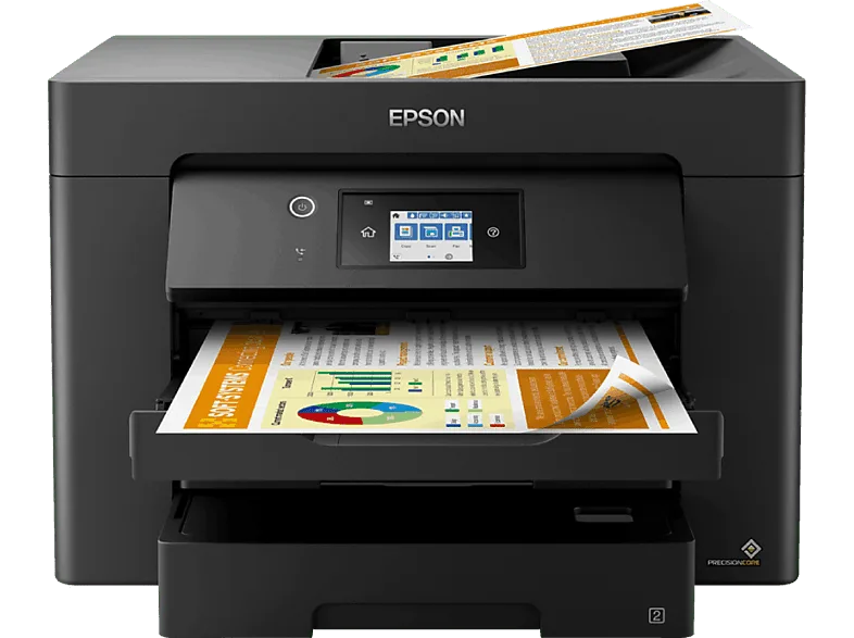 Impresora multifunción tinta - Epson WorkForce WF-7830DTWF, Impresión doble cara, Color, Formato A3, Fax, Negro