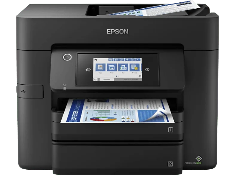 Impresora multifunción tinta - Epson Workforce Pro WF-4830DTWF, Impresión doble cara, Color, WiFi, Fax, Negro