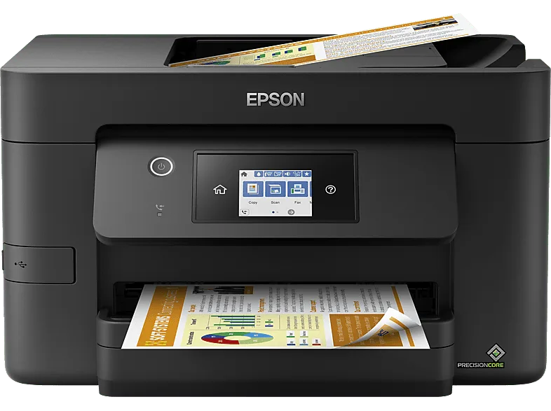 Impresora multifunción tinta - Epson Work Force Pro WF-3820DWF, Color, WiFi, Fax, Negro