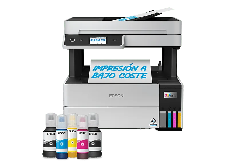 Impresora multifunción - Epson EcoTank ET-5150, Color y Blanco/Negro, Inyección de tinta, Wi-Fi, 37 ppm, Gris