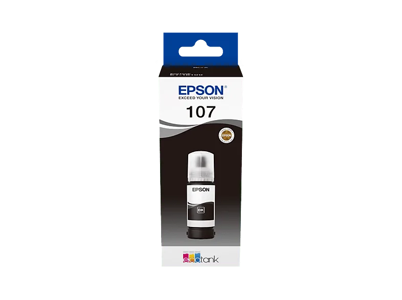 Cartucho de tinta - Epson 107 EcoTank, Compatible con EcoTank ET-18100, Imprime hasta 2100 fotos, Negro