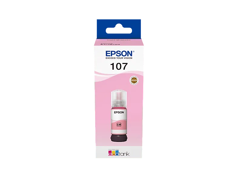 Cartucho de tinta - Epson 107 EcoTank, Compatible con EcoTank ET-18100, Imprime hasta 2100 fotos, Magenta Claro