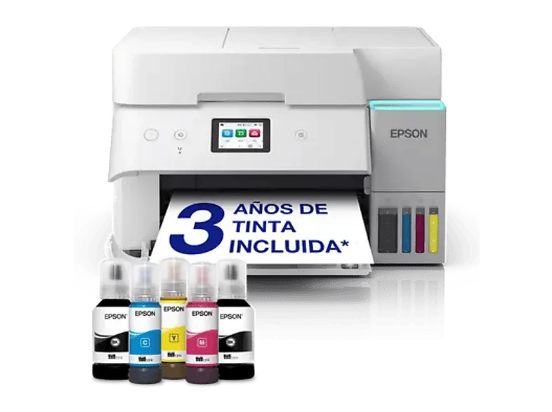 Impresora - Epson EcoTank ET-4956, Tinta, Impresión a Color, WiFi, A4, Blanco