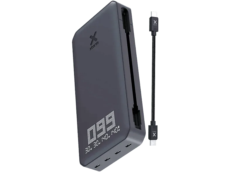 Powerbank - Xtorm Titan Ultra, 27000 mAh, 200W, 4 puertos, Carga rápida, Compatible con portátiles, Negro