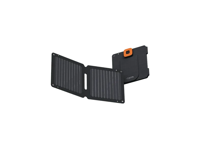 Panel Solar - Xtorm XR2S14, 14W, IPX4, Plegable, 1x USB-A, USB-C, Pantalla LCD, Negro
