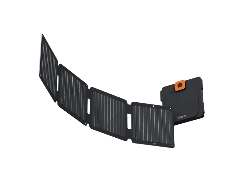 Panel Solar - Xtorm XR2S28, 28W, IPX4, Plegable, 1x USB-A, USB-C, Pantalla LCD, Negro