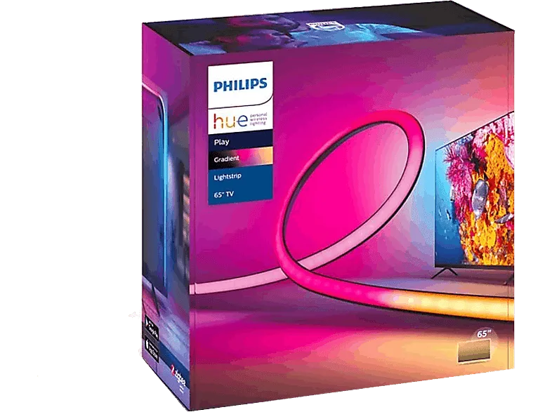 Luces LED - Philips Hue Play Gradient Lightstrip, Tira para TV de 65", 6500 K, Luz blanca y color