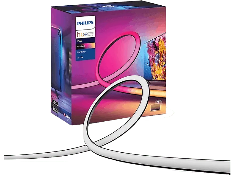 Tira LED Inteligente TV - Philips Hue Play 75", Gradient Para TVs Incluye Alimentador+Montajes, Requiere Bridge