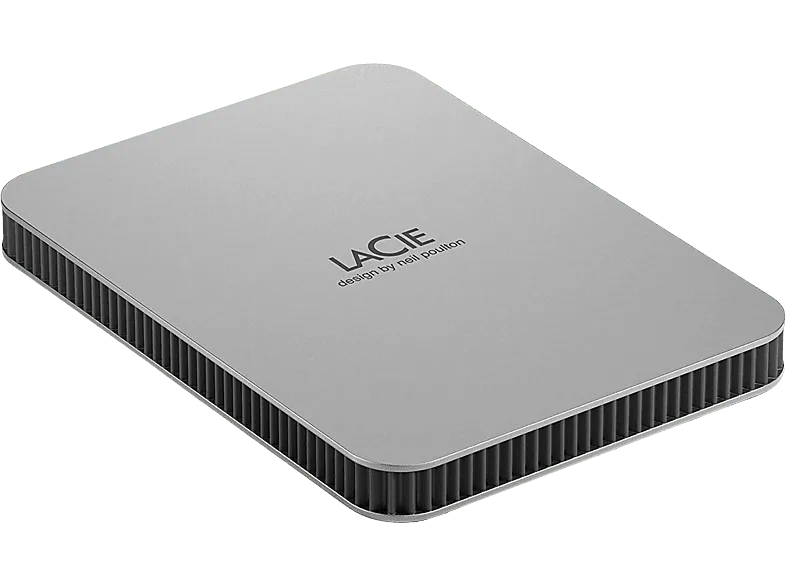 Disco duro externo 1 TB - LaCie Mobile Drive V2 STLP1000400, USB-C, 130 MB/s, Plateado lunar (imagen 1 de 3)