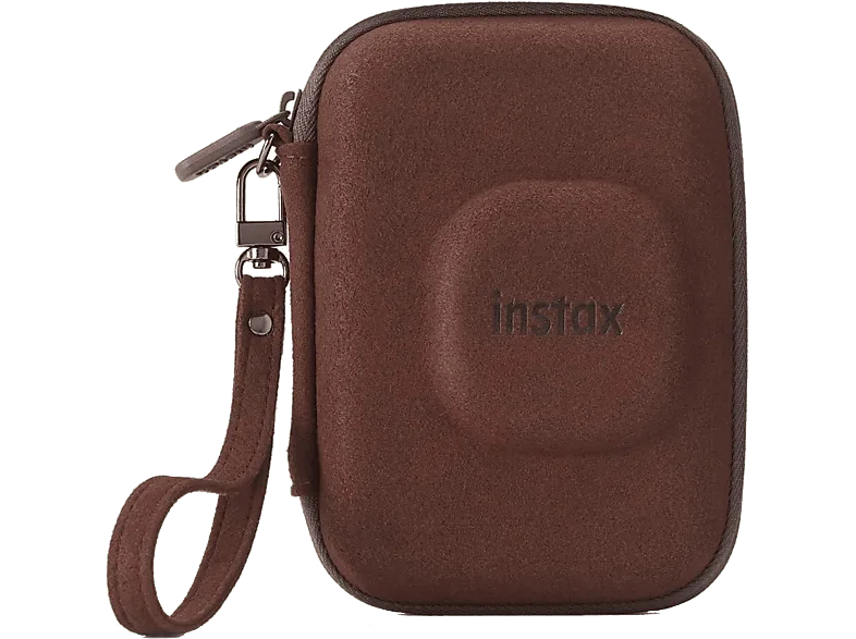Funda cámara - Fujifilm Instax Mini Liplay Case, Terciopelo, Cierre de Cremallera, Bronze