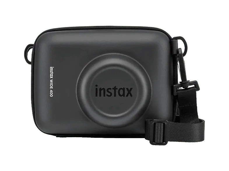 Funda cámara - Fujifilm Instax Wide 400, Estructura rígida, Correa para el hombro, Negro azabache
