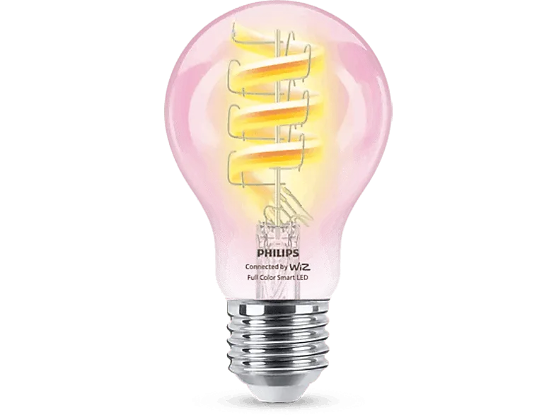 Bombilla inteligente - Philips Filamento transparente, 40W, A60, E27, Hasta 470 lúmenes, Plug & Play