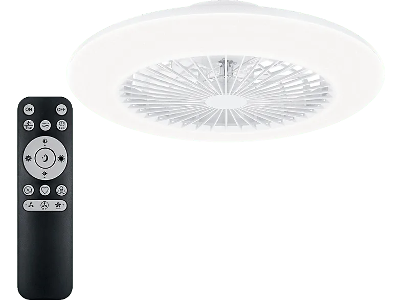 Ventilador de techo - Philips Amigo 60+25 W, Luz LED, Regulable, Mando a distancia, Blanco (imagen 1 de 3)