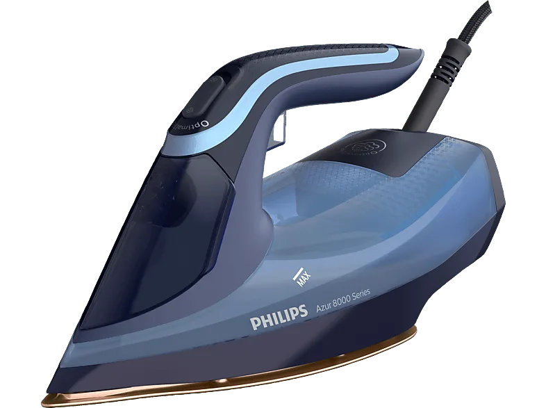 Plancha de vapor - Philips DST8020/20, Calentamiento rápido, Vapor vertical, 240 g, 0.3 L, Azul (imagen 1 de 3)