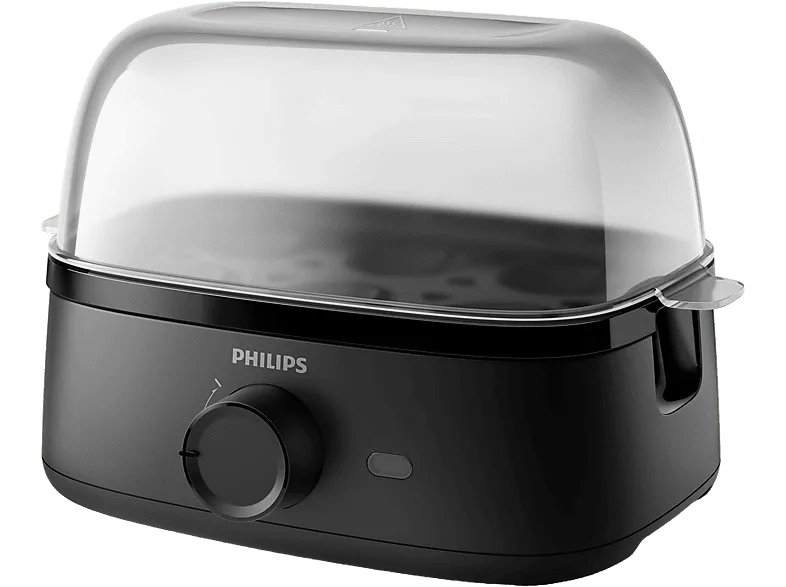 Cuece huevos - Philips HD9137/90, Capacidad 6 huevos, 400W, accesorios extraíbles, Negro