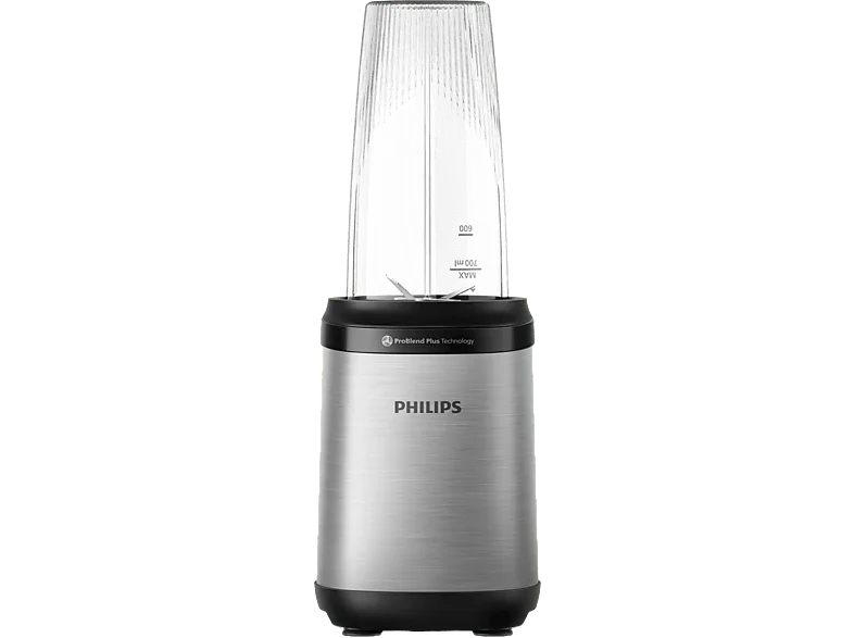 Batidora de vaso - Philips HR2764/00, 800 W, 0.7 L, Cuchillas ProBlend Plus, Negro, Acero inoxidable