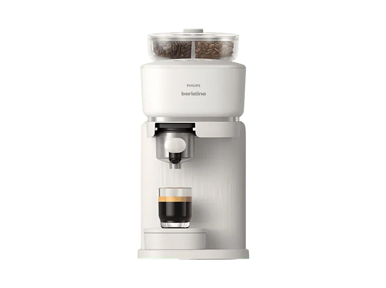 Cafetera express - Philips Baristina Variety BAR320/00, 16 Bar, 2 Compartimentos Grano, Molinillo Cerámico, Espresso y Lungo, 1,2 L, 3 Años Garantía