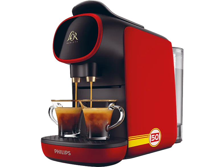 Cafetera de cápsulas - ‎Philips ‎LM9012/51, Colaboración con Ferrari Hypercar, 1450 W, 19 bar, 0,8 L, Función 2 tazas, Sistema antigoteo, Rojo Monza