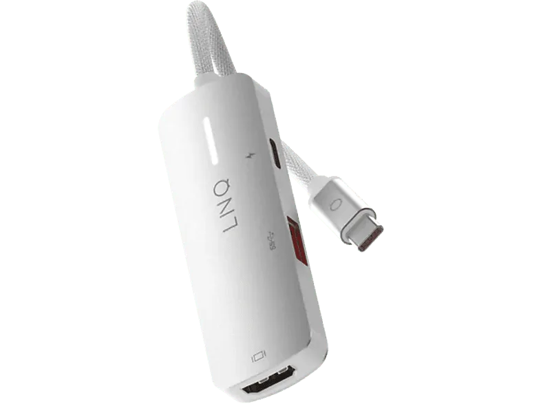 Hub - Linq ProConnect 3 en 1, Multipuerto, Calidad 4K, Blanco
