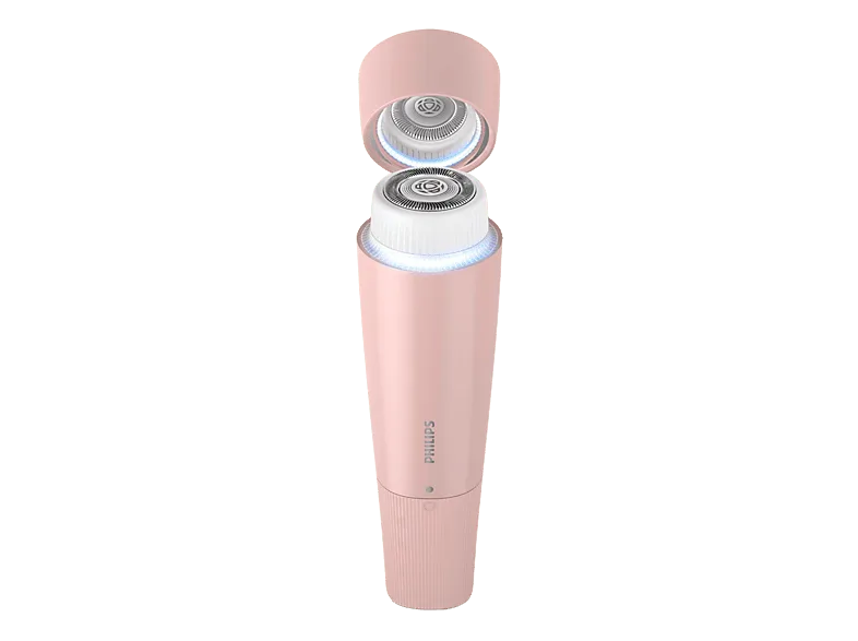 Rasuradora - Philips 5000 series BRR454/00 , Depiladora facial, Espejo y luz LED, Piel suave, Compacta portátil, Cuchillas Autoafilables