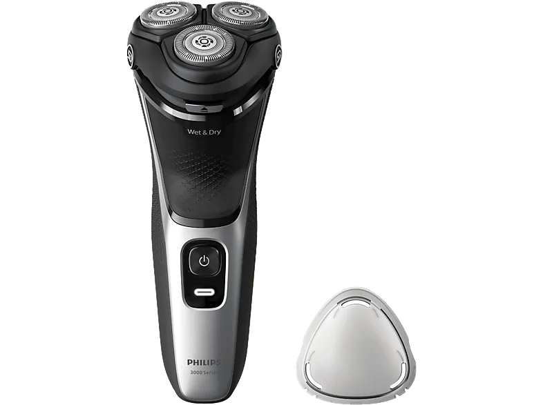 Afeitadora - Philips S3000 S3143/00, eléctrica, Seco y mojado, 60 min, Cortapatillas, Negro (imagen 1 de 3)