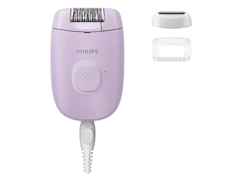 Depiladora - Philips Epilator Series 2000 BRE237/00, Para piernas y cuerpo, 1 velocidad, Lila