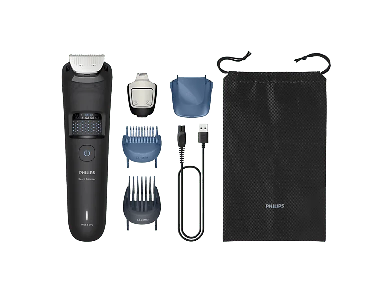 Barbero - Philips Series 5000 BT5775/15, 40 longitudes con bloqueo, Tecnología BeardSense, Autonomía 100 min, Cuchillas autoafilables, Uso seco/húmedo