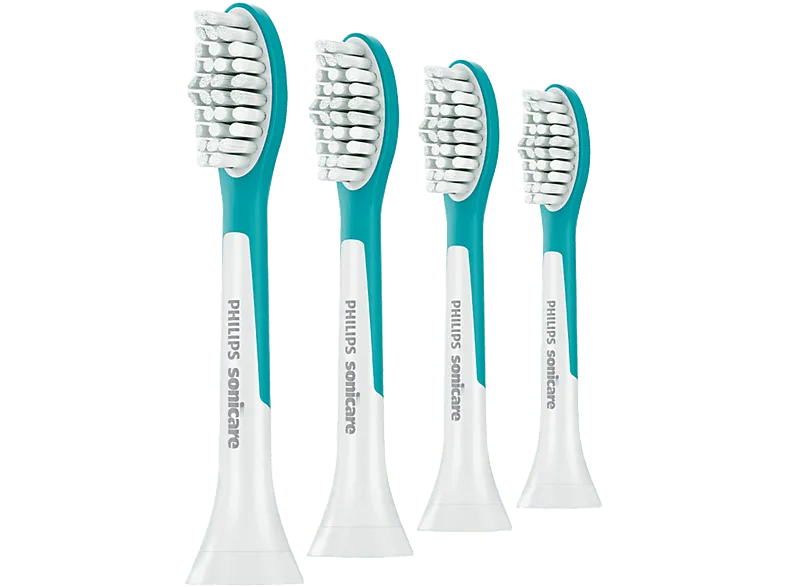 Recambio para cepillo dental - Philips Sonicare For Kids HX6044/90, x4 Cabezales de recambio, Diseñado niños +7 años, Blanco