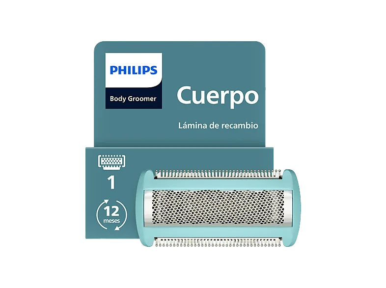 Recambio para afeitadora - Philips BG2010/43, Para Series BG34XX, BG54XX, BG74XX y BG94XX, 100 % Impermeable, Triple Protect, Plata
