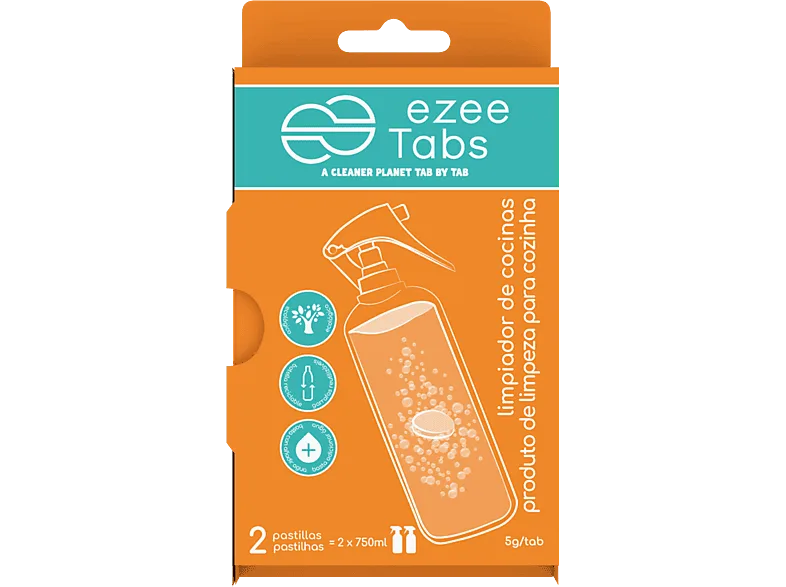 Limpiador - Ezeetabs Cocinas, 2 pastillas, 5 gr, Aroma afrutado, Naranjas