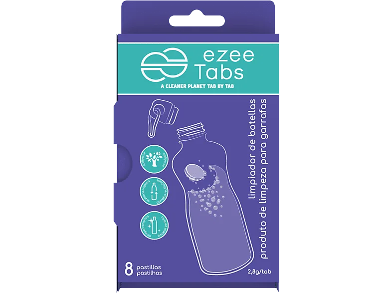 Limpiador de botellas - Ezeetabs, 8 pastillas, 3 gr