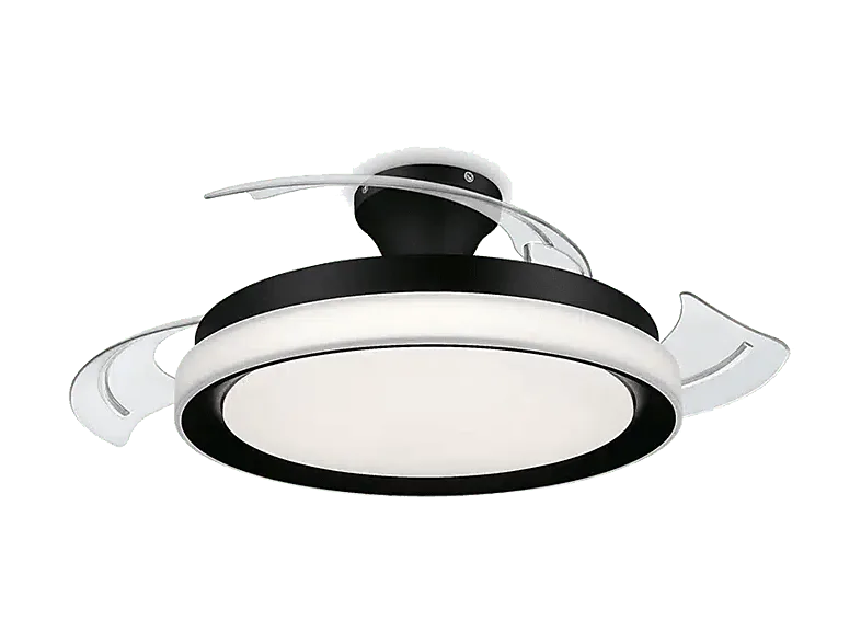 Ventilador de techo con luz - Philips Bliss (2026), 28W, 6 Velocidades, Aspas retráctiles, 106cm, 4500 lúm regulables, Mando a distancia, Blanco/Negro – Blanco/Negro