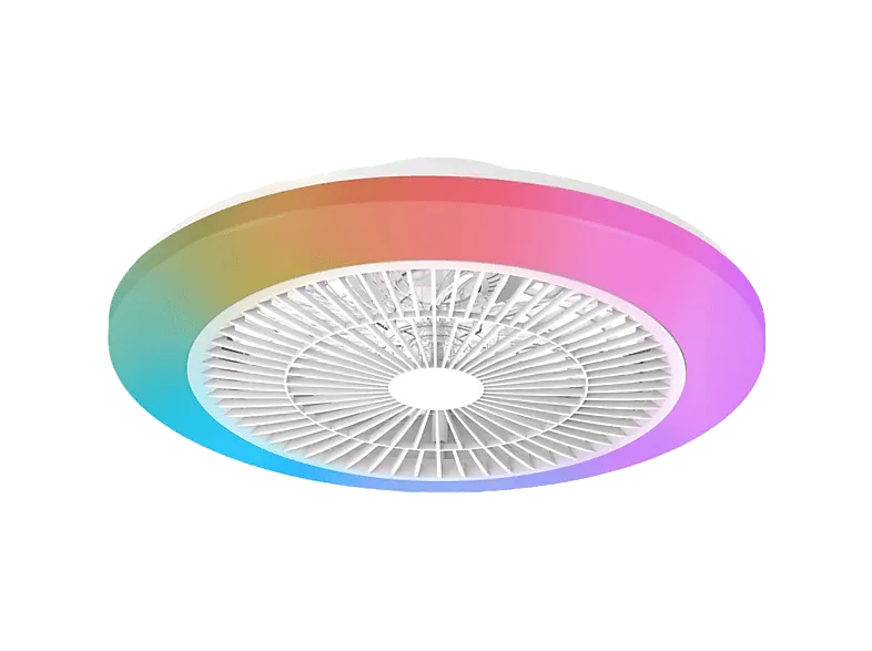 Ventilador de techo - Philips Amigo, 40 W, 6 Velocidades, 9 modos color, Mando a distancia, Blanco