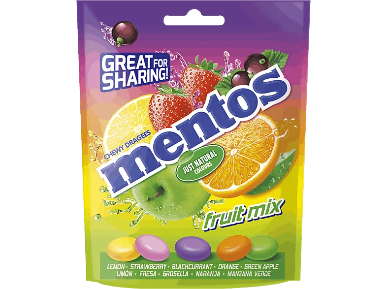 Caramelos - Mentos Fruit Mix (by Chupa Chups), Sabores variados, 160g