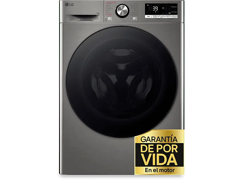 Lavadora carga frontal - LG F4WR7009AGS, Serie 700, 9 kg, 1400 rpm, 14 Programas, AI Direct Drive™, TurboWash™360˚, Inox (imagen 1 de 3)