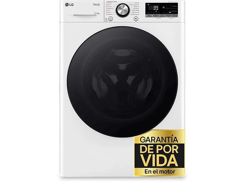 Lavadora secadora - LG F4DR7011AGW, 11 kg/6 kg, 1400 rpm, 14 programas, AI Direct Drive™, TurboWash™360, Blanco