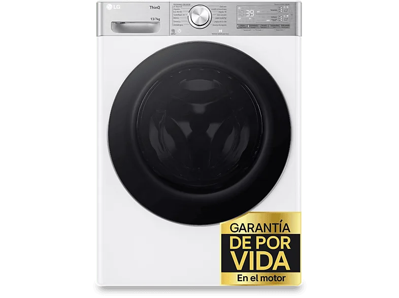 Lavadora secadora - LG F4DR9513A2W, 13 Kg + 7 Kg, 1400 rpm, 14 programas, AI Direct Drive™, TurboWash™360, Autodosificación, Blanco