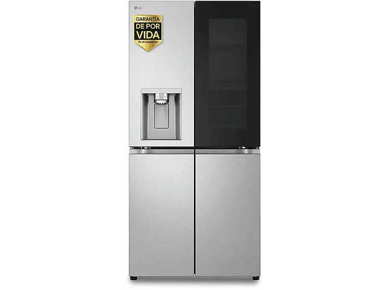 Frigorífico americano - LG InstaView Door-In-Door™ GMG861MBAE, No Frost, 178.7 cm, 508 l, Acero texturizado antihuellas