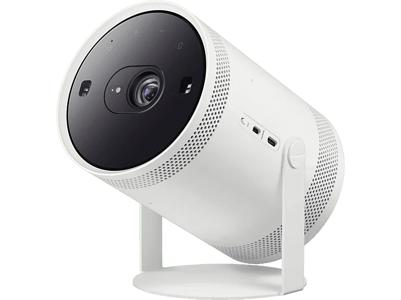 Proyector - Samsung The Freestyle SP-LFF3CLAXXXE, Full-HD, Smart TV hasta 100", Diseño 360º, Calibración Automática, Blanco