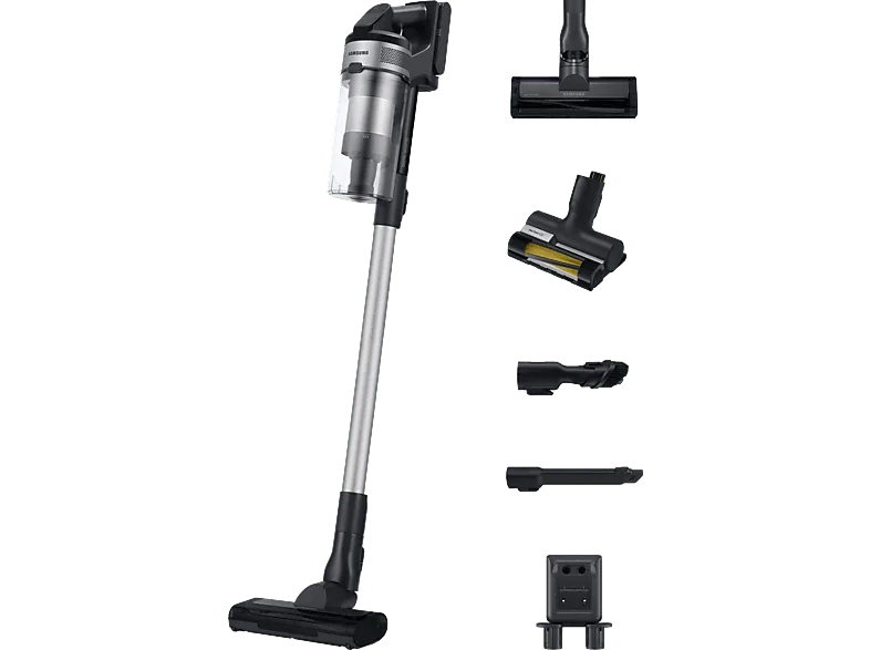 Aspirador escoba - Samsung VS15A60AGR5/WA Jet 65 Pet, 150 WA, Digital Inverter, 40 min, Sin cable, Silver