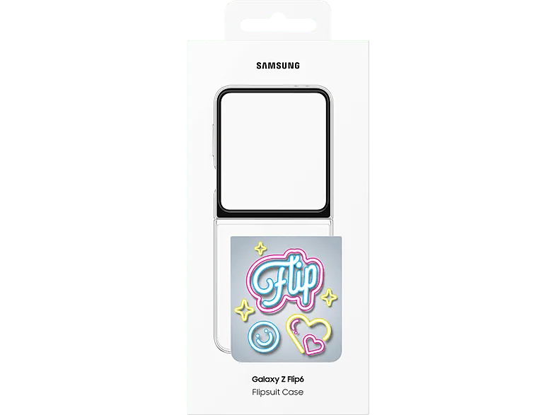 Funda móvil - Samsung Flipsuit Case, Para Galaxy Z Flip6, Compatible con Flip7 FE, Efectos LED, Transparent-Gray