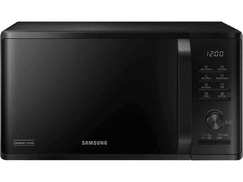 Microondas con grill - Samsung MG23K3515AK/E1, 2300 W, 6 niveles de potencia, 23 l, Negro