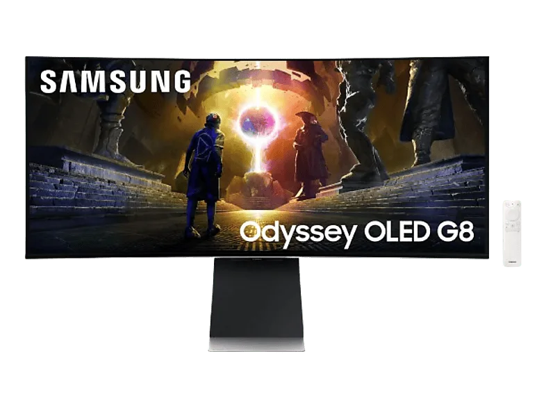 Monitor gaming - Samsung Odyssey G8 LS34DG850SUXEN, 34" UWQHD, 175Hz, 0.03ms, OLED, Curvo, FreeSync PremiumPro, Altura ajustable, Altavoces integrados (imagen 1 de 3)
