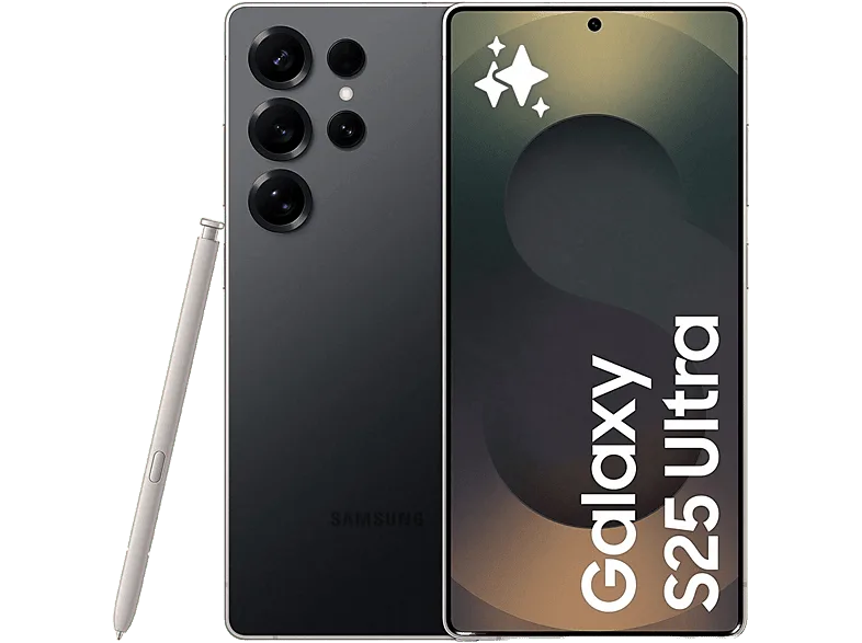 Móvil - Samsung Galaxy S25 Ultra, Titanium Black, 512 GB, 12 GB RAM, 6.9" WQHD+, Snapdragon 8, 5000 mAh, Android 15