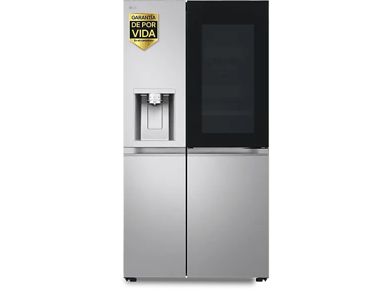 Frigorífico americano - LG InstaView Door-In-Door™ GSXE90MBAD, No Frost, 179 cm, 628 l, DoorCooling+™:, ThinQ™, Acero texturizado antihuellas