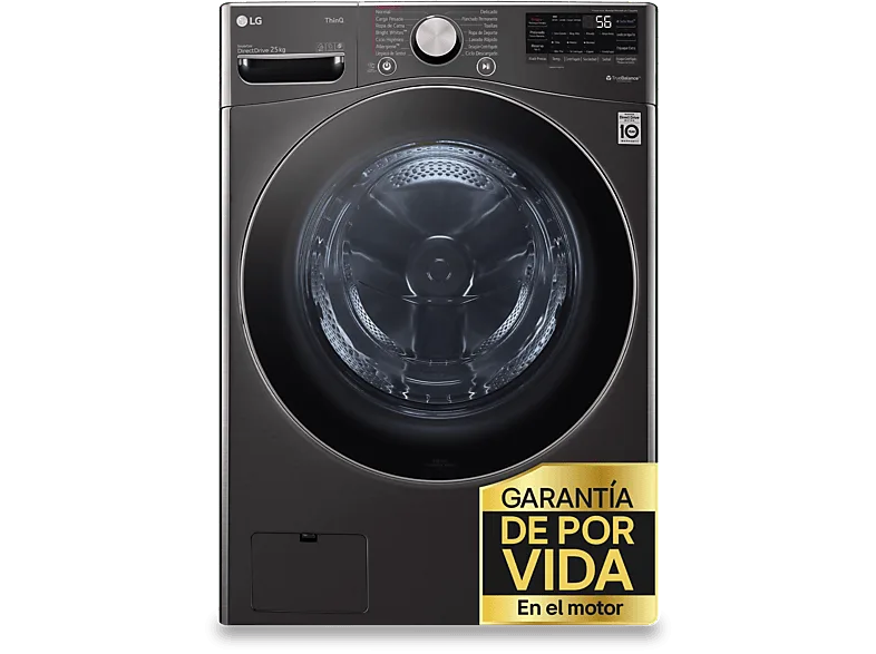 Lavadora carga frontal - LG F0P3CYV2E, 20 kg, 1000 rpm, 14 programas, AI Direct Drive™, TurboWash™360˚, Acero negro (imagen 1 de 3)